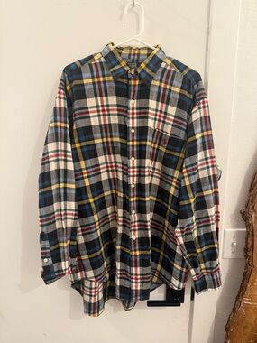 Men's POLO Ralph Lauren Plaid Button-Up Shirt - Navy, White & Yellow